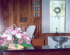  Flower display in the chapel  